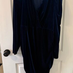 Elegant Long Sleeve Navy Dress